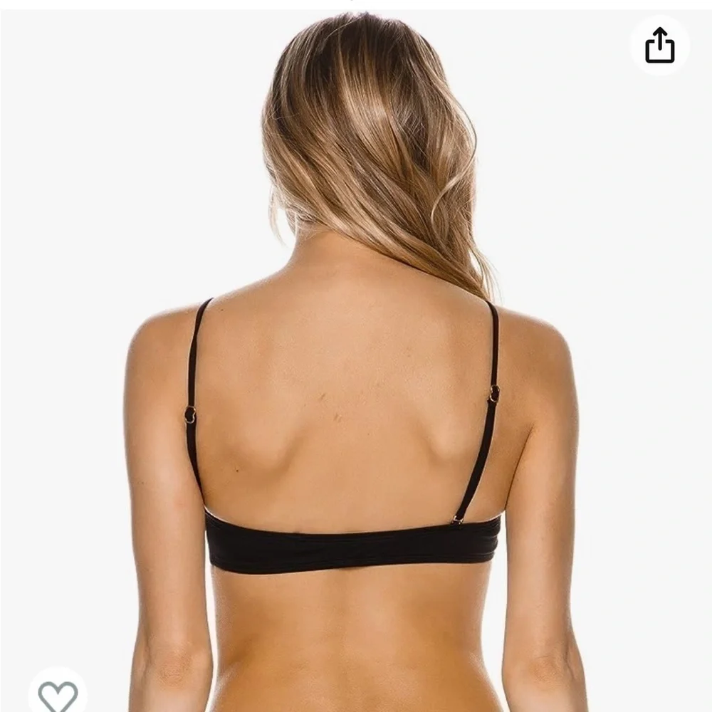 L*space Jaime Criss Cross Adjustable Straps Black Bikini Swimwear Top Sz Medium